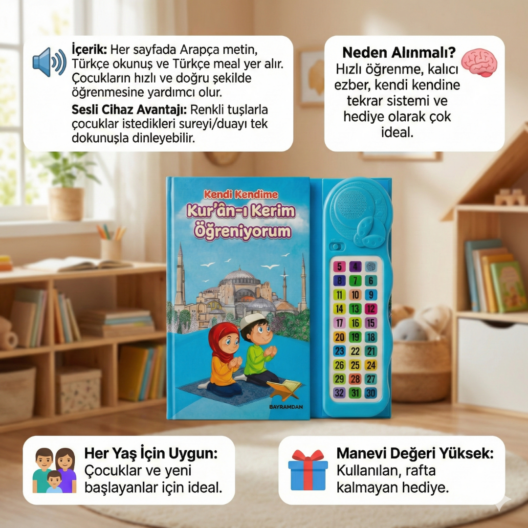 Ravza Hanem™-Kendi Başına 10 Saatte Kur’an Öğrenme Rehberi (Sesli Cihazlı)